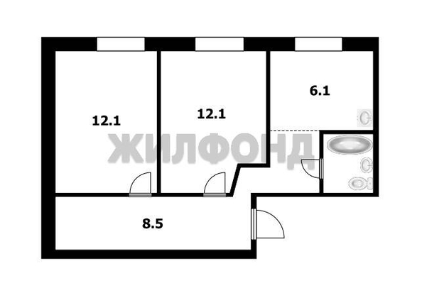
   Продам 2-комнатную, 46.2 м², Петухова ул, 55

. Фото 10.