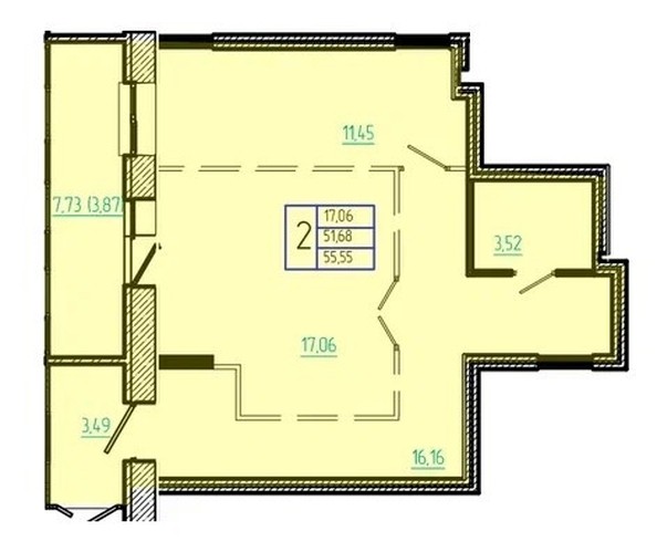 
   Продам 2-комнатную, 55.4 м², Волгоградская звезда, дом 1

. Фото 1.