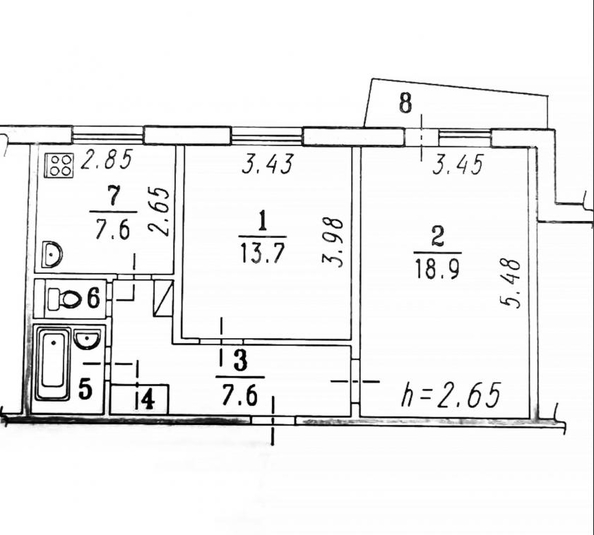 
   Продам 2-комнатную, 52 м², Омская ул, 114

. Фото 4.