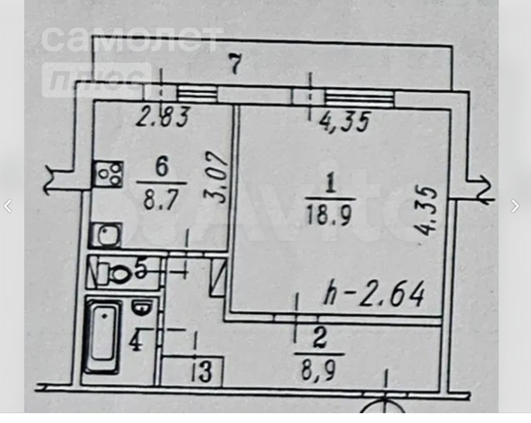 
   Продам 1-комнатную, 40.7 м², Конева ул, 24

. Фото 1.