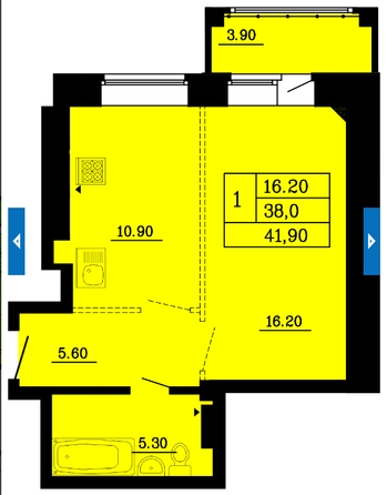 
   Продам студию, 41.9 м², Малиновского ул, 16к1

. Фото 4.