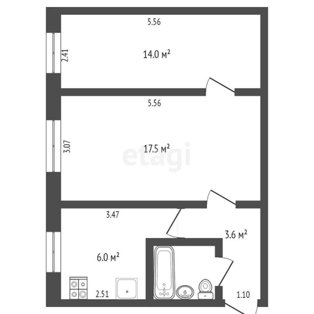 
   Продам 2-комнатную, 43.9 м², Тимуровский проезд, 6

. Фото 1.