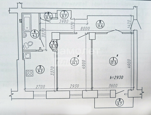 
  Продается 2-комн. квартира, 58.8 м², Карла Маркса пр-кт, д. 64
. Фото 4.