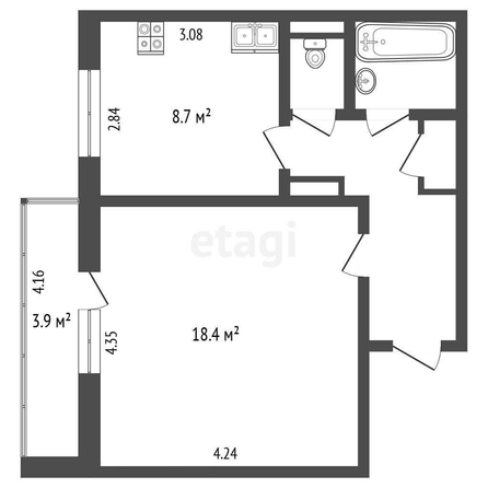 
  Продается 1-комн. квартира, 37.7 м², Полтавцева ул, д. 6
. Фото 5.