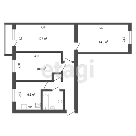 
  Продается 3-комн. квартира, 55.2 м², Нефтезаводская ул, д. 36А
. Фото 5.