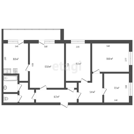 
  Продается 4-комн. квартира, 69.9 м², Берко Цемента ул, д. 6А
. Фото 5.