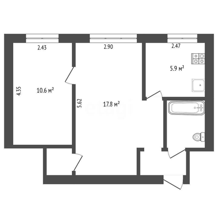 
  Продается 2-комн. квартира, 41.1 м², Железнодорожная 3-я ул, д. 24
. Фото 5.