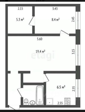 
  Продается 2-комн. квартира, 45.2 м², Мира пр-кт, д. 167/1
. Фото 4.