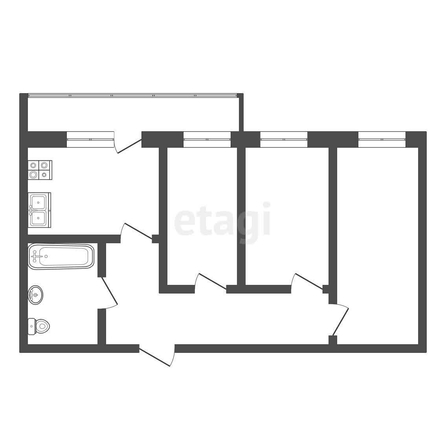 
  Продается 3-комн. квартира, 70.7 м², Семиреченская ул, д. 138
. Фото 5.