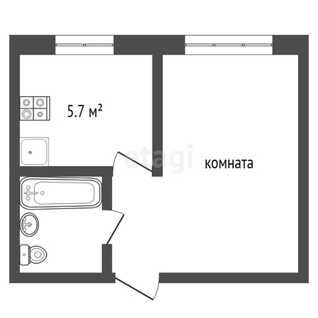 
  Продается 1-комн. квартира, 33 м², Дачная 2-я ул, д. 20
. Фото 5.