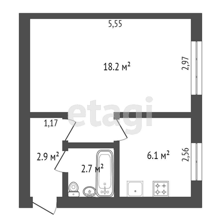 
  Продается 1-комн. квартира, 30.3 м², Всеволода Иванова ул, д. 17
. Фото 5.