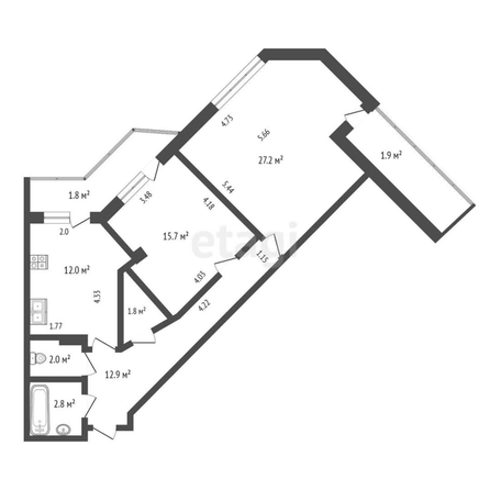 
  Продается 2-комн. квартира, 74.4 м², Енисейская 3-я ул, д. 32/3
. Фото 5.