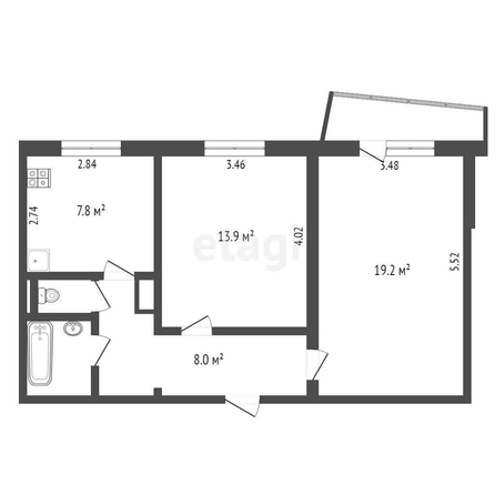
  Продается 2-комн. квартира, 52.4 м², Северная 5-я ул, д. 197/1
. Фото 5.
