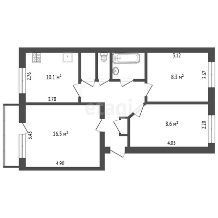 
  Продается 3-комн. квартира, 58.9 м², Константина Заслонова ул, д. 1
. Фото 5.