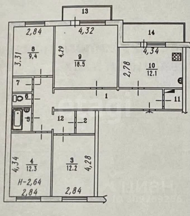 
  Продается 4-комн. квартира, 91 м², Рабочая 15-я ул, д. 88
. Фото 5.