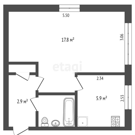 
  Продается 1-комн. квартира, 30.2 м², Всеволода Иванова ул, д. 8
. Фото 5.