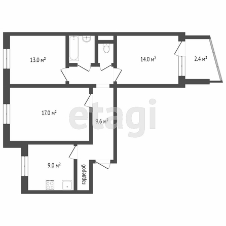 
  Продается 3-комн. квартира, 63.4 м², Лукашевича ул, д. 25А
. Фото 5.
