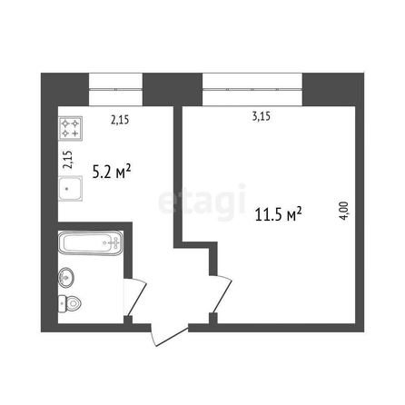 
  Продается 1-комн. квартира, 20.9 м², Романенко ул, д. 13
. Фото 5.