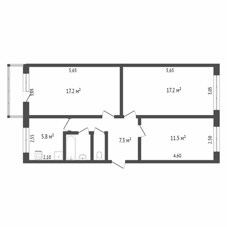 
  Продается 3-комн. квартира, 62.5 м², Молодежная 3-я ул, д. 52
. Фото 5.