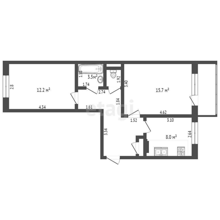 
  Продается 2-комн. квартира, 50.4 м², Советская ул, д. 18
. Фото 5.