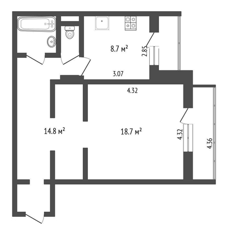 
  Продается 1-комн. квартира, 49.4 м², Арнольда Нейбута ул, д. 7
. Фото 5.
