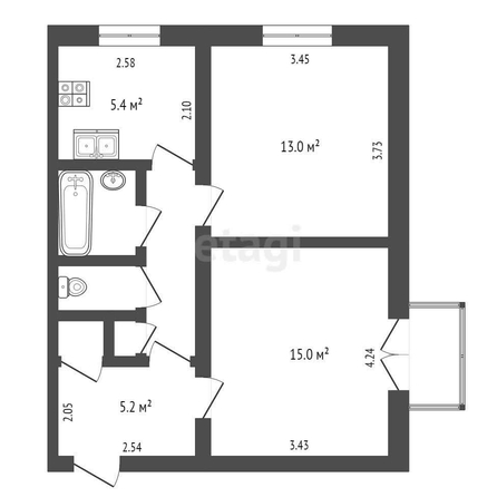 
  Продается 2-комн. квартира, 48 м², 20-го партсъезда, д. 5
. Фото 5.