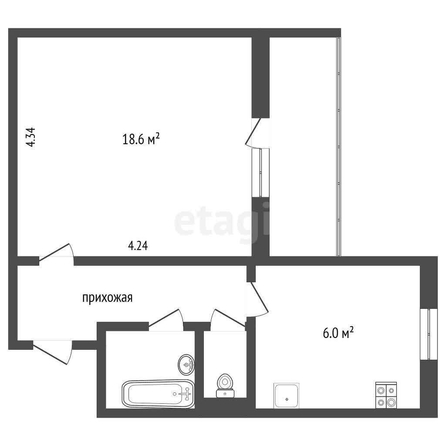 
  Продается 1-комн. квартира, 37.9 м², Заозерная ул, д. 36
. Фото 5.