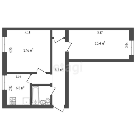 
  Продается 2-комн. квартира, 54.6 м², 19-го партсъезда, д. 24Б
. Фото 5.