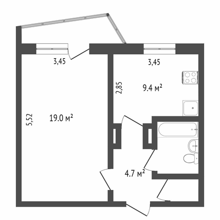 
  Продается 1-комн. квартира, 37.7 м², Химиков ул, д. 45
. Фото 5.