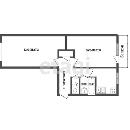 
  Продается 2-комн. квартира, 44.7 м², Блюхера ул, д. 14
. Фото 5.