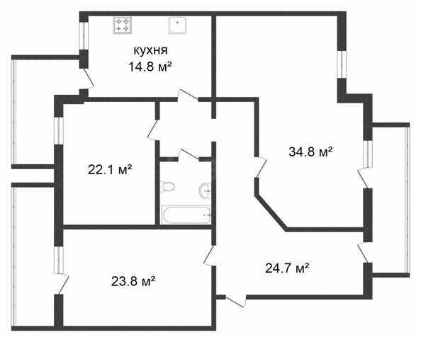 
  Продается 3-комн. квартира, 138 м², Лермонтова ул, д. 24
. Фото 5.