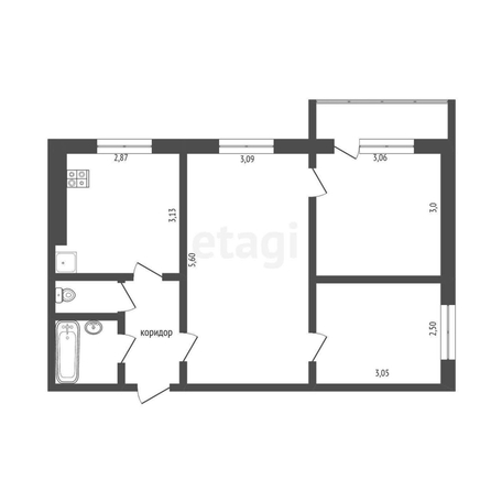 
  Продается 3-комн. квартира, 49.4 м², Железнодорожная 3-я ул, д. 26
. Фото 5.