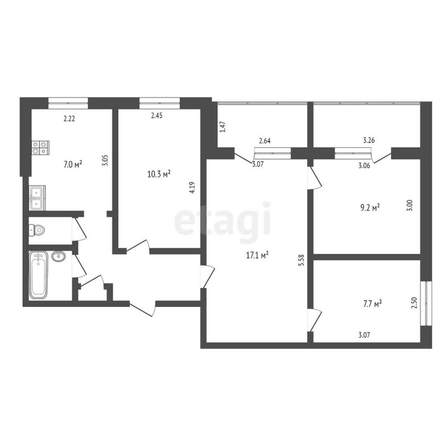 
  Продается 4-комн. квартира, 64.7 м², Рокоссовского ул, д. 10/1
. Фото 5.