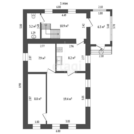 
  Продается дом, 128.9 м², Омск
. Фото 5.