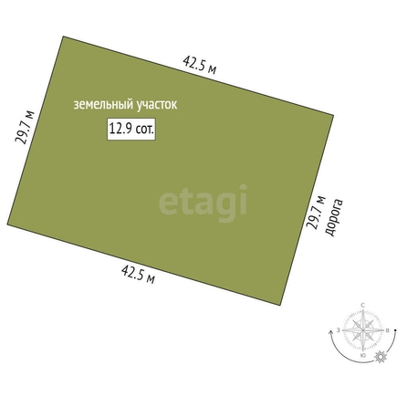 
  Продается земельный участок, 12.9 соток, село Красноярка
. Фото 5.
