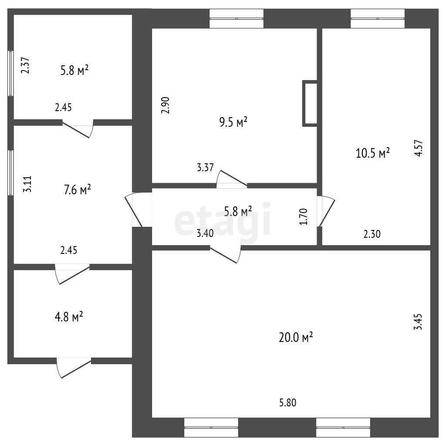 
  Продается дом, 45.8 м², деревня Богословка
. Фото 5.