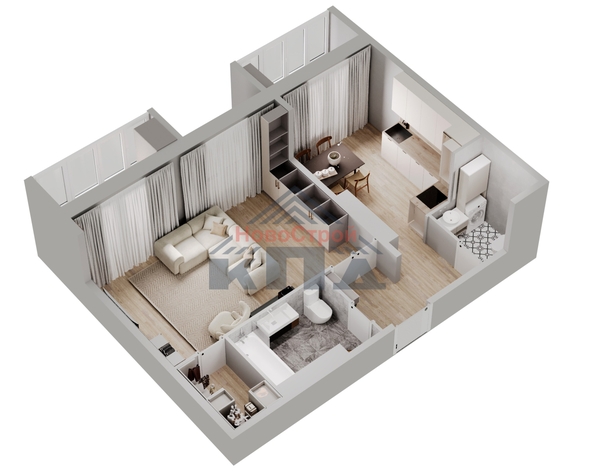 
  Продается 1-комн. квартира, 52 м², ЖК Регата
. Фото 1.