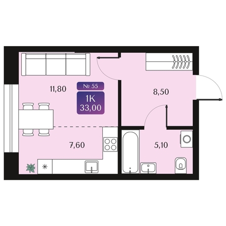 
  Продается студия, 33 м², ЖК Северное Сияние Премиум
. Фото 1.
