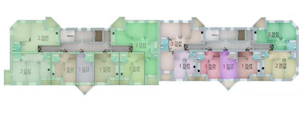 
  Продается 3-комн. квартира, 72.59 м², ЖК Енисейский, дом 1
. Фото 1.