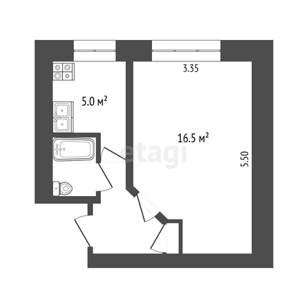 
  Продается 1-комн. квартира, 28.3 м², Романенко ул, д. 13А
. Фото 4.