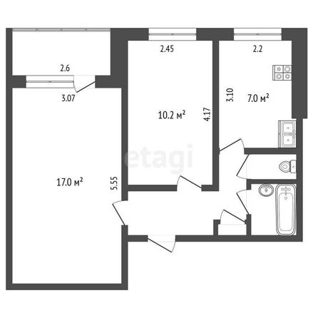 
  Продается 2-комн. квартира, 43.1 м², Сулеймана Стальского ул, д. 9
. Фото 5.