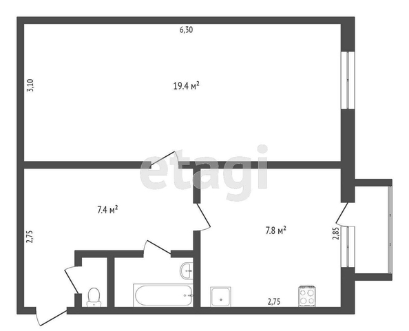 
  Продается 1-комн. квартира, 36.4 м², Гусарова ул, д. 24
. Фото 5.