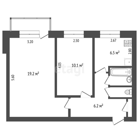 
  Продается 2-комн. квартира, 46.7 м², 10 лет Октября ул, д. 145
. Фото 5.