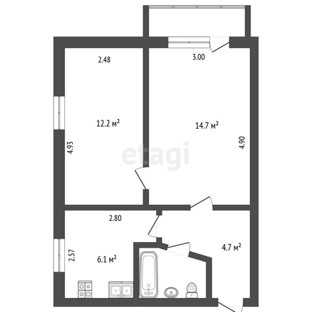 
  Продается 2-комн. квартира, 40.5 м², Декабристов ул, д. 71
. Фото 5.