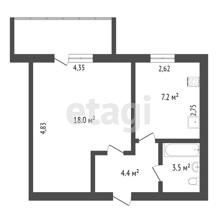 
  Продается 1-комн. квартира, 35.4 м², 22-го партсъезда, д. 94
. Фото 5.