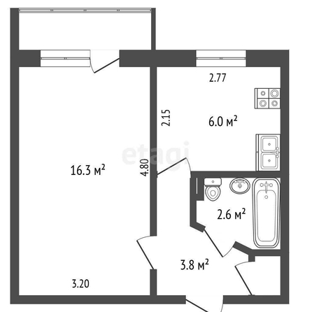 
  Продается 1-комн. квартира, 29 м², д. 30
. Фото 5.