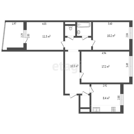 
  Продается 3-комн. квартира, 63 м², Омская ул, д. 162
. Фото 5.