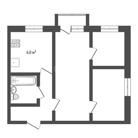 
  Продается 3-комн. квартира, 48.3 м², Олимпийская ул, д. 3
. Фото 4.