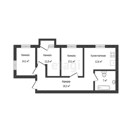 
  Продается 4-комн. квартира, 77.1 м², Карла Маркса пр-кт, д. 45
. Фото 5.