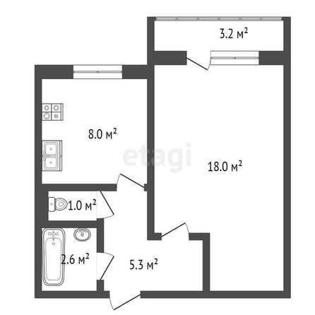 
  Продается 1-комн. квартира, 35.9 м², Космический пр-кт, д. 14Дк1
. Фото 5.
